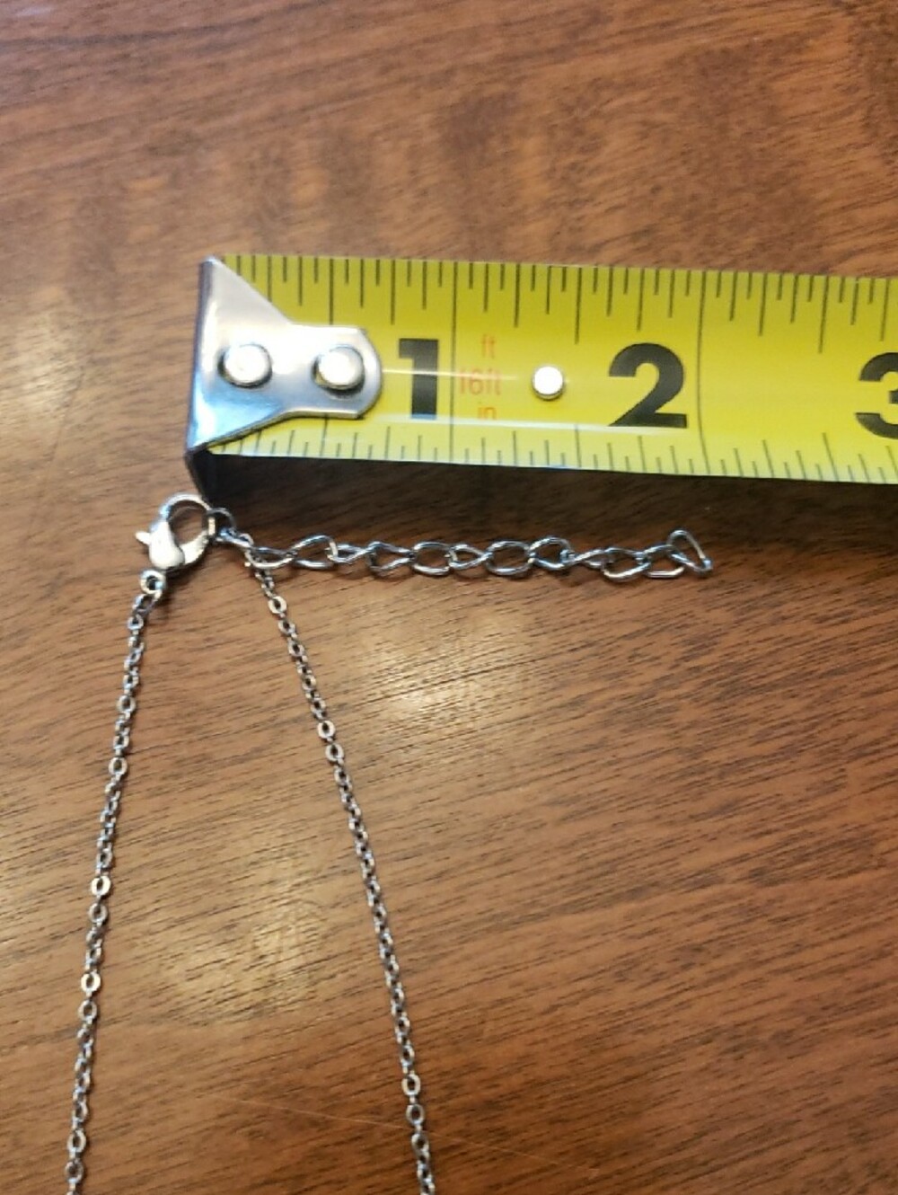 Silver Heart "#1 Grandma" Script Necklace With Pink Rhinstones - 18", Plus 2" - Picture 6 of 8